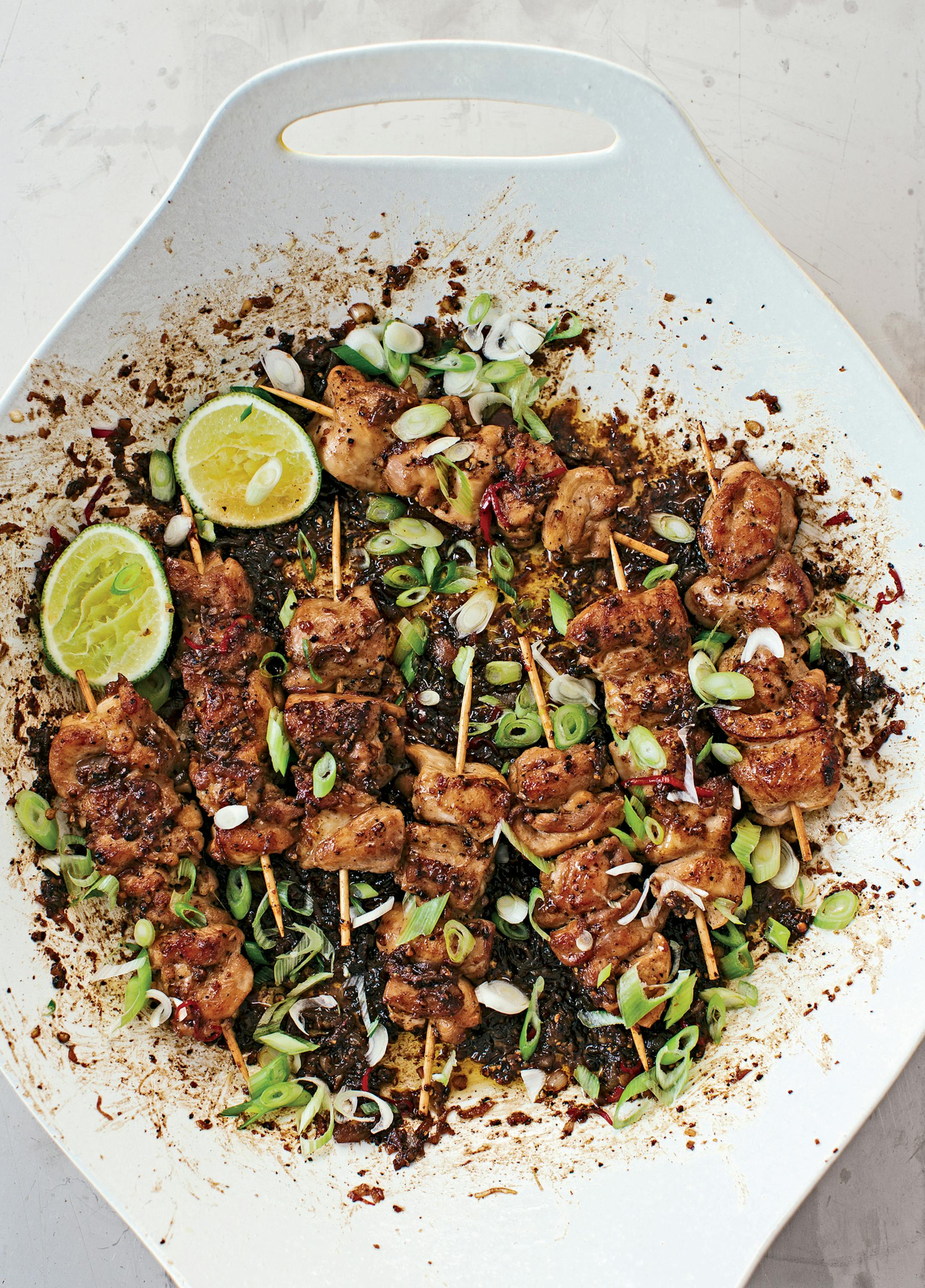 Black Pepper Chicken Skewers