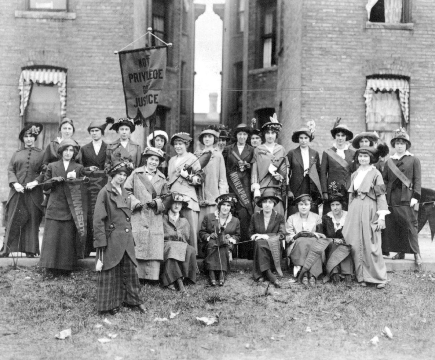 1913 University of Minnesota Women's Suffrage Club, 1913 - On March 11 at 1:30 p.m. the Minnesota Historical Society, which operates a historic site program at the State Capitol, will offer a special tour, &#xe2;&#x20ac;&#x153;Women&#xe2;&#x20ac;&#x2122;s Voices: From the School Board to the Statehouse,&#xe2;&#x20ac;&#x9d; focusing on the significant roles women played, from 1875 when they were first allowed to vote in school board elections through the ratification of the 19th Amendment to the