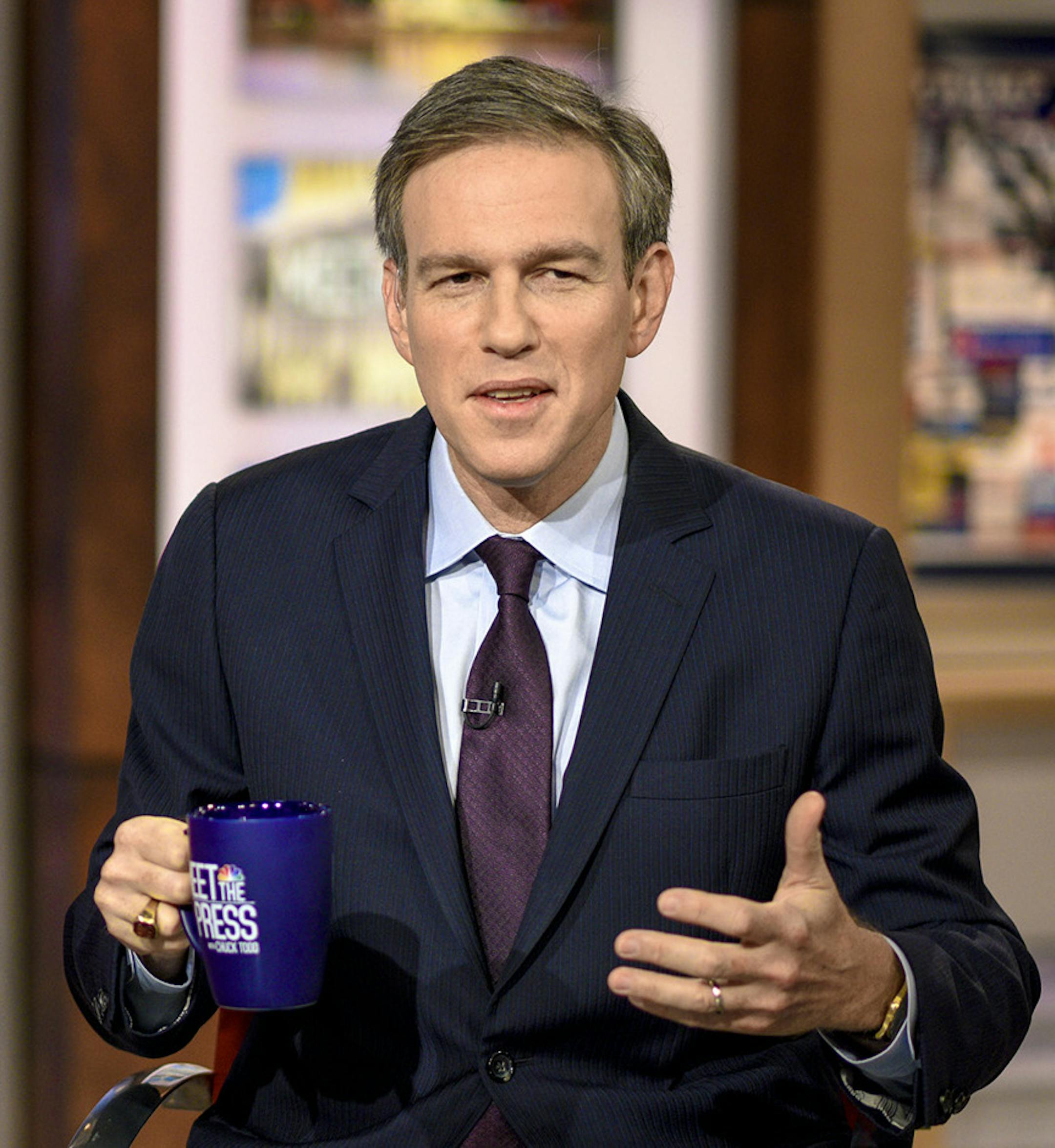 From left, Betsy Woodruff, Reporter, Daily Beast, and Bret Stephens, Columnist, The New York Times appears on "Meet the Press" in Washington, D.C., Sunday Aug. 25, 2019. (William B. Plowman/NBC) ORG XMIT: 1408292