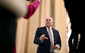 House Majority Leader Steve Scalise (R-LA) spoke to reporters after a vote in the House to impeach Homeland Security Secretary Alejandro Mayorkas on T