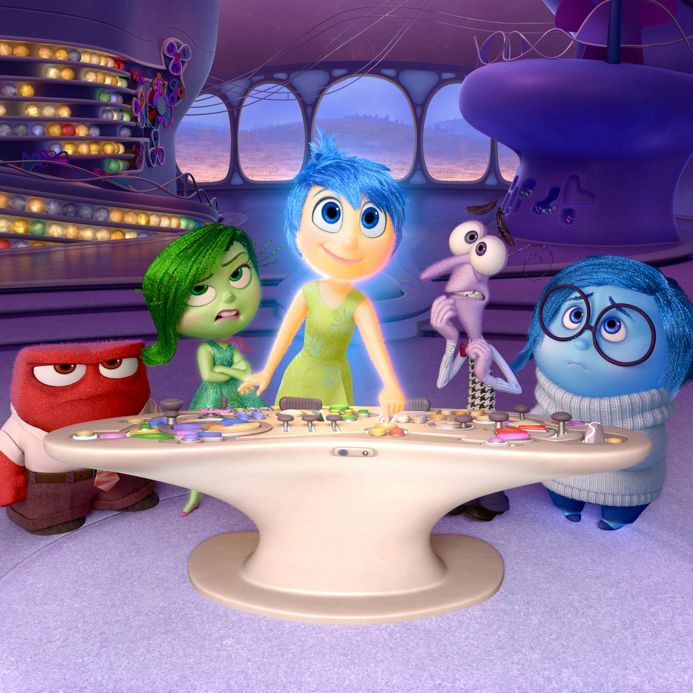 Disney•Pixar's "Inside Out" takes us to the most extraordinary location yet - inside the mind of Riley. Like all of us, Riley is guided by her emotions - Anger (voiced by Lewis Black), Disgust (voiced by Mindy Kaling), Joy (voiced by Amy Poehler), Fear (voiced by Bill Hader) and Sadness (voiced by Phyllis Smith). The emotions live in Headquarters, the control center inside Riley's mind, where they help advise her through everyday life. Directed by Pete Docter and produced by Jonas Rivera, "Insid