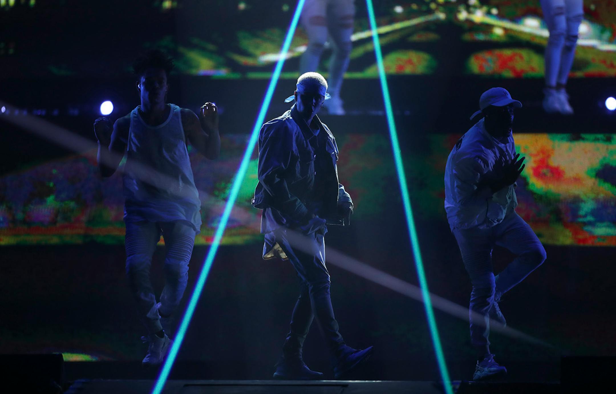 Justin Bieber early in his show at Target Center Sunday night.