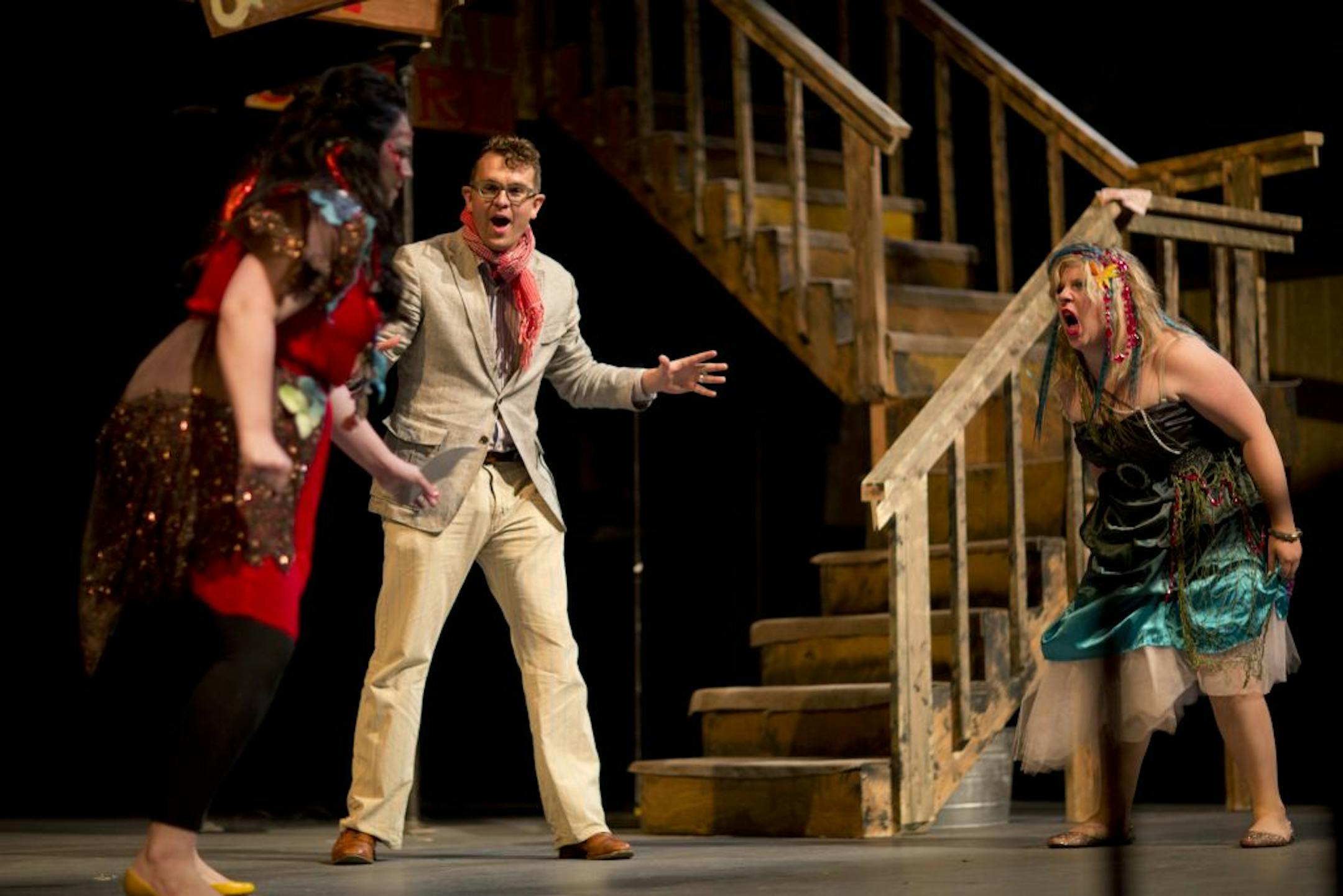 "Merblades: Memoirs of a James Cameron" previewed a couple of weeks ago, with Alex Cleberg as famed "Titanic" filmmaker Cameron and Debra Berger and Madde Gibbe as metal mermaids he encounters on an undersea excursion.