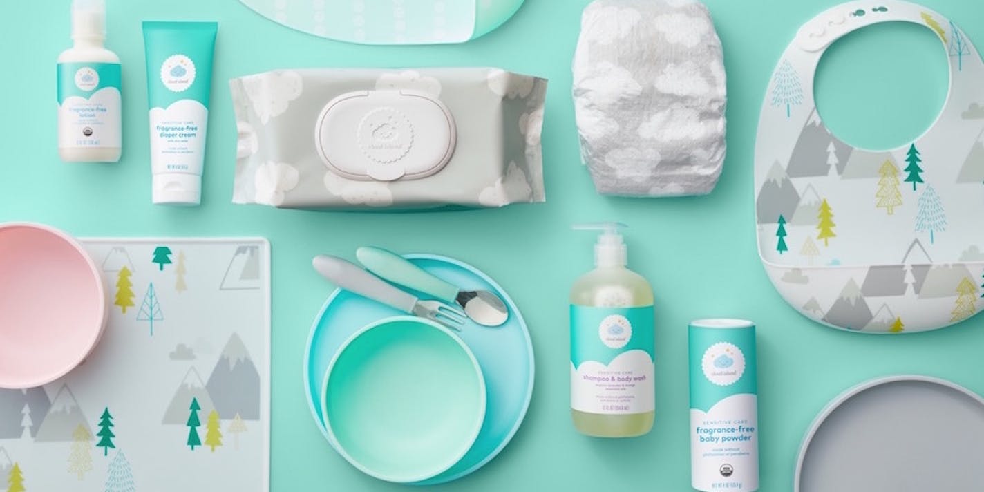 Target's Cloud Island is expanding into essentials, including diapers, wipes, toiletries and feeding products.