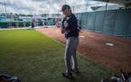 Phil Roof (shown in 2018) has been a mainstay at spring training for the Twins for 63 years — in that time he learned how to throw a perfect batting