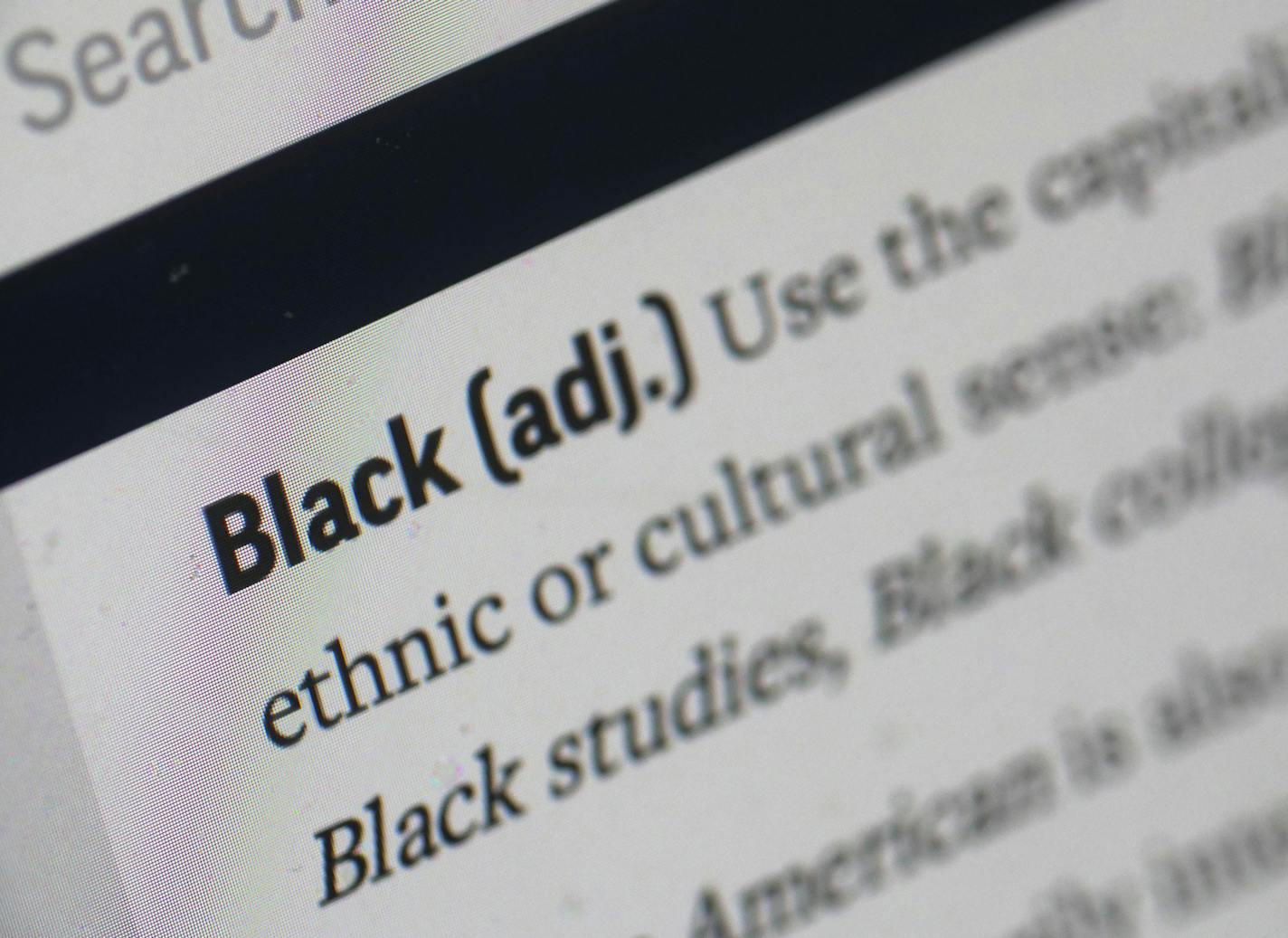 The entry for the word "Black" is shown in the online version of the AP Stylebook, Friday, June 19, 2020, in Salt Lake City. The Associated Press changed its writing style guide to capitalize the "b" in the term Black when referring to people in a racial, ethnic or cultural context, joining a growing number of news organizations making the change. The change conveys "an essential and shared sense of history, identity and community among people who identify as Black, including those in the Africa