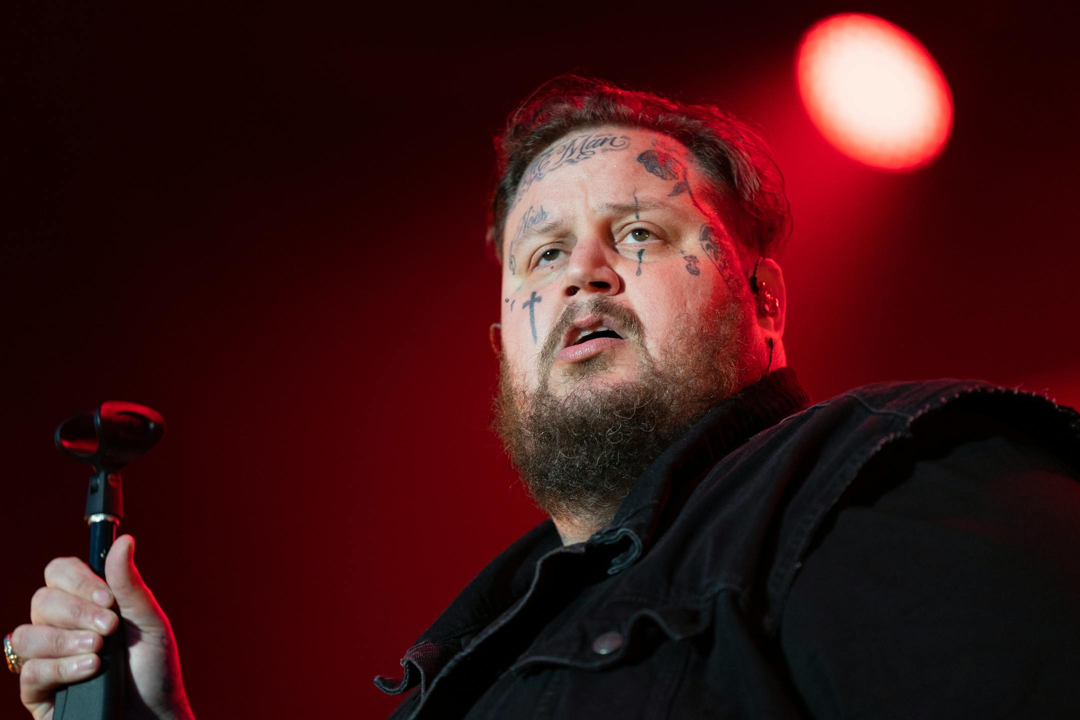 Jelly Roll, a rising country music star, performs Friday, July 07, 2023, at Mystic Lake Casino amphitheater in Prior Lake, Minn.