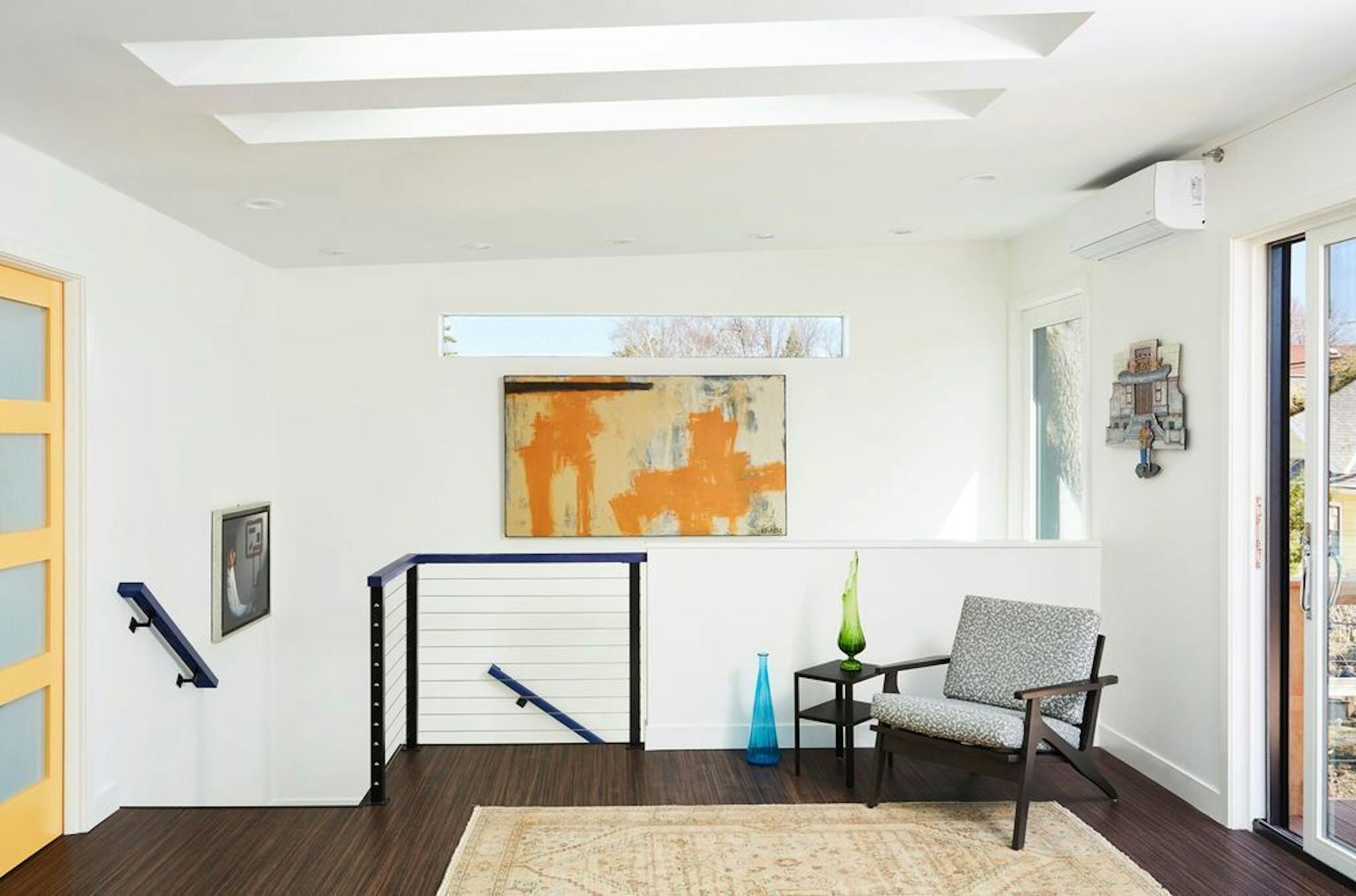 The seating area at the other end of the main living area.