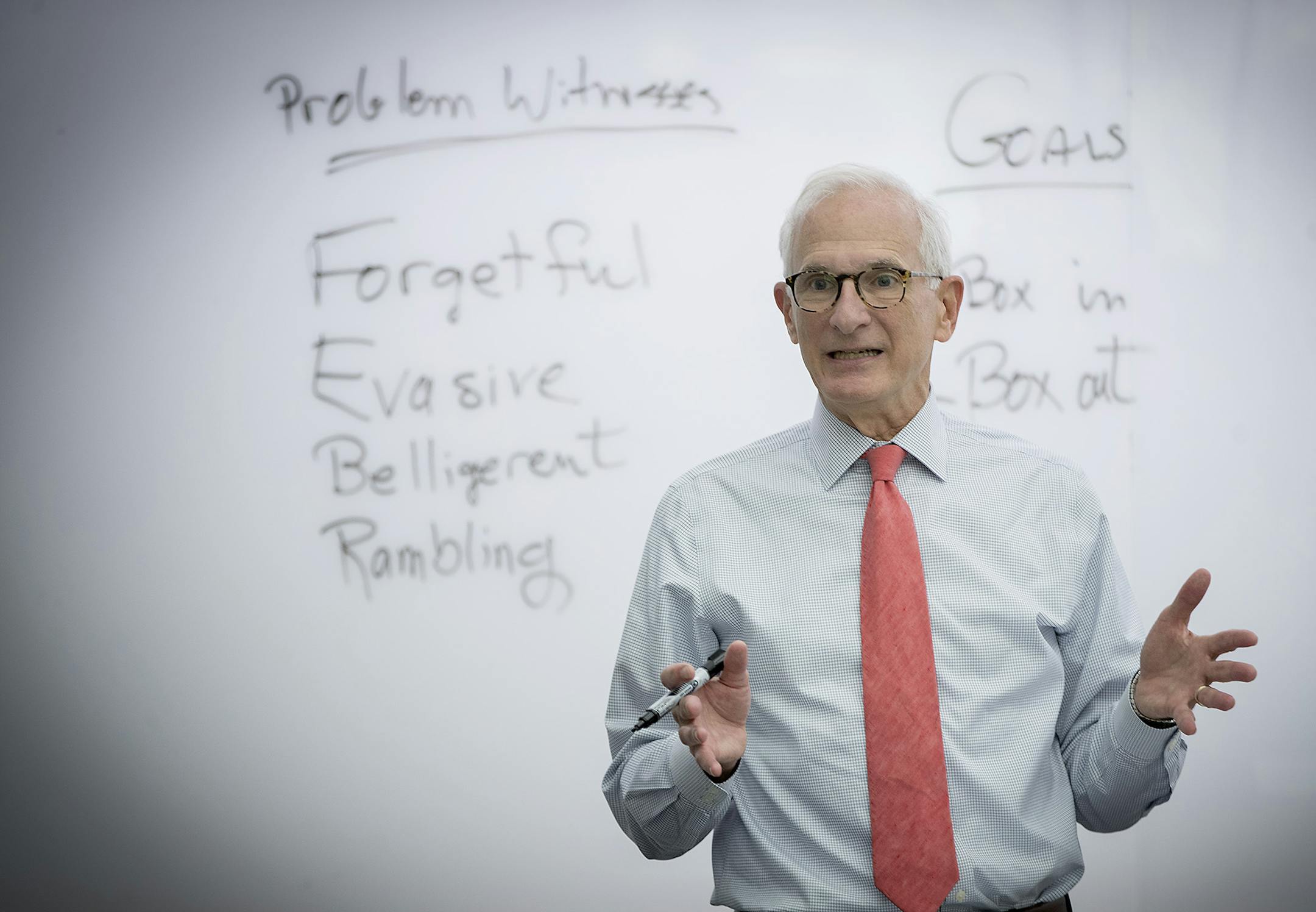 John Gordon, a Faegre attorney who will become the new executive director of the Minnesota Civil Liberties Union, taught a class on depositions at the University of Minnesota Law School, Wednesday, October 4, 2017 in Minneapolis, MN. ] ELIZABETH FLORES ï liz.flores@startribune.com