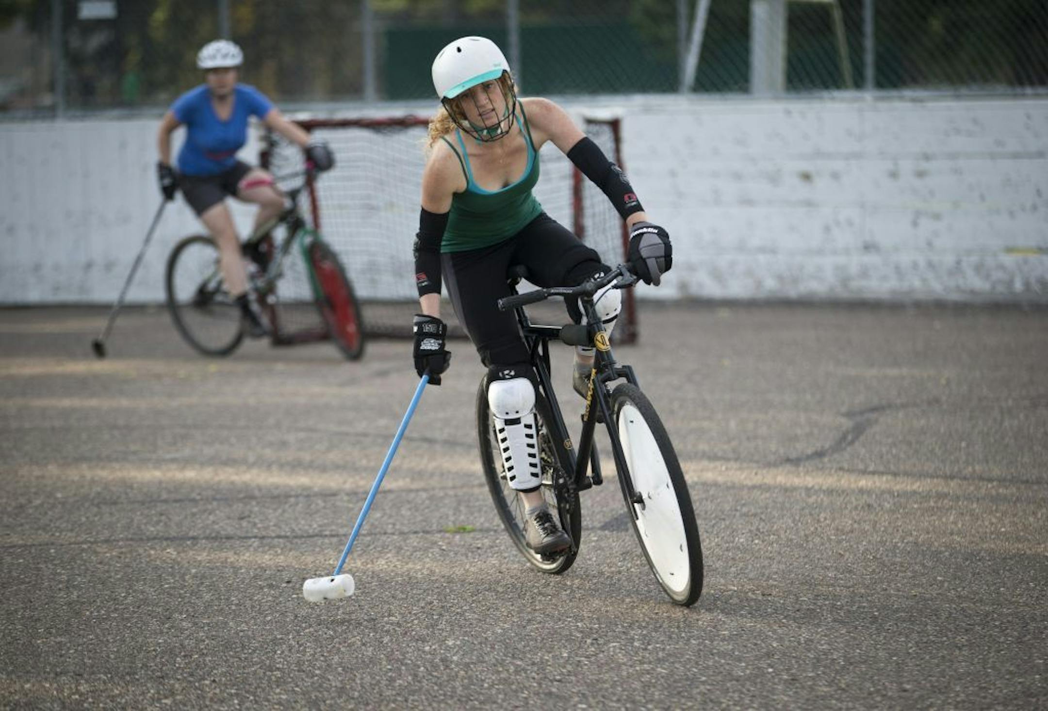 Jenn Gallup played pick-up bicycle polo at McCray Park Minneapolis on Thursday, August 8, 2013.