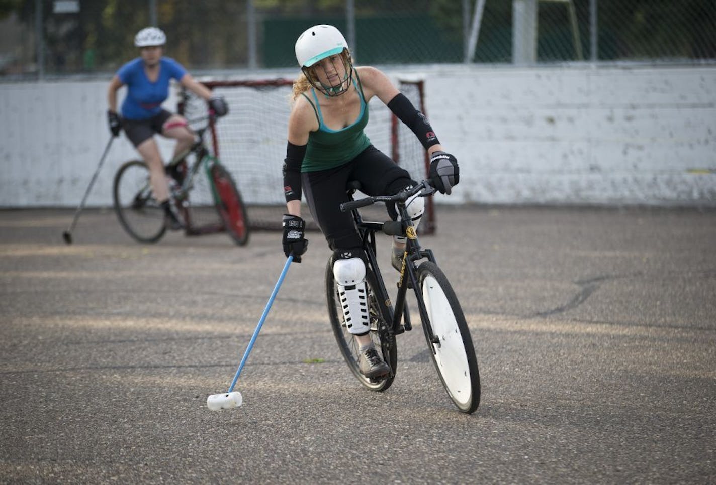 Jenn Gallup played pick-up bicycle polo at McCray Park Minneapolis on Thursday, August 8, 2013.