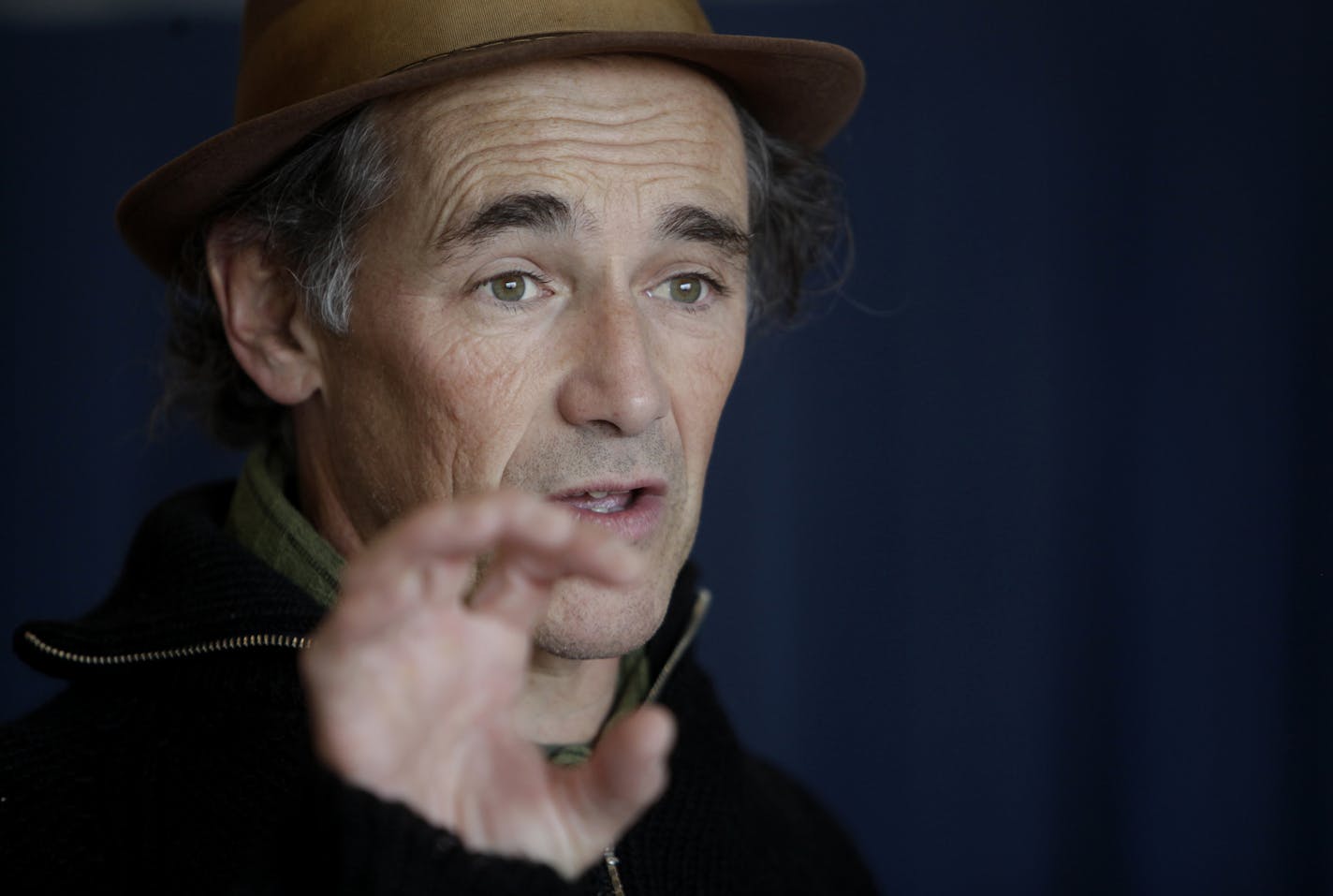 Mark Rylance in a rehearsal stage at the Guthrie Theatre. Tony Award (twice), actor Mark Rylance has read as his acceptance speech a poem by Louis Jenkins, a Duluth poet. Rylance is now directing and acting in a new play at the Guthrie, based on Jenkins' poetry. Rylance is currently perhaps the best stage actor working. The play is called "Nice Fish," about ice fishing in Minneapolis, MN on April 4, 2013. ] JOELKOYAMA&#x201a;&#xc4;&#xa2;joel koyama@startribune.com