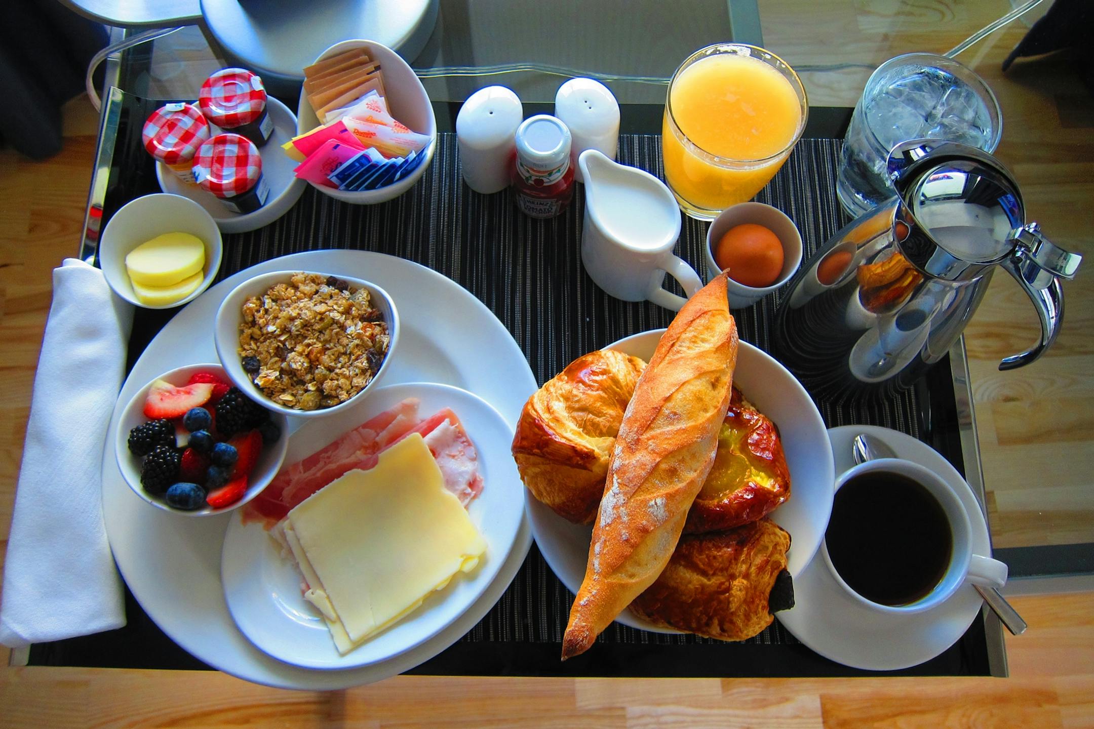 Radisson Blu's continental breakfast, delivered by room service, is enough to last you most of the day.