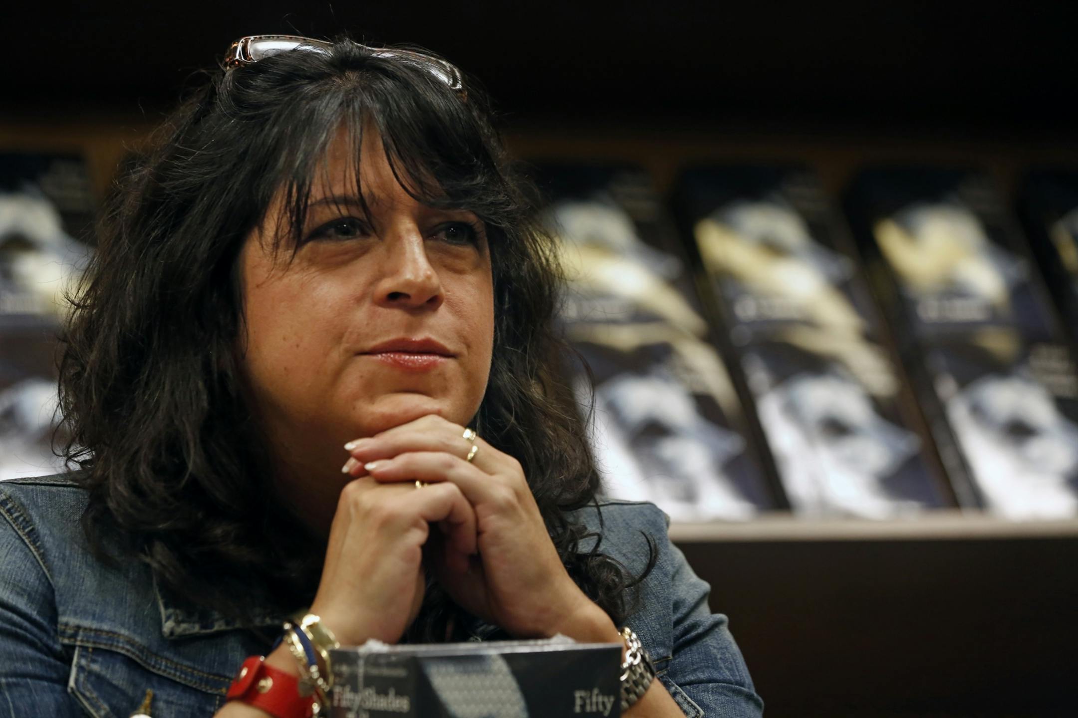 At the Barnes and Noble in the Edina Galleria shopping mall, E.L. James, author of the Fifty Shades Trilogy arrived to sign books for her fans.