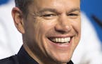 FILE - In this Sept. 11, 2015 file photo, actor Matt Damon laughs during a press conference promoting the film "The Martian" during the 2015 Toronto I