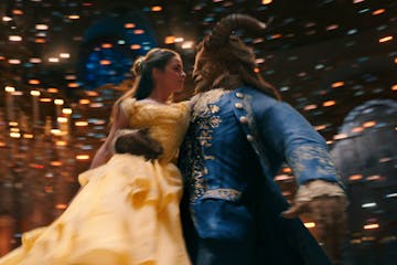 Belle (Emma Watson) comes to realize that underneath the hideous exterior of the Beast (Dan Stevens) there is the kind heart of a Prince in Disney's B