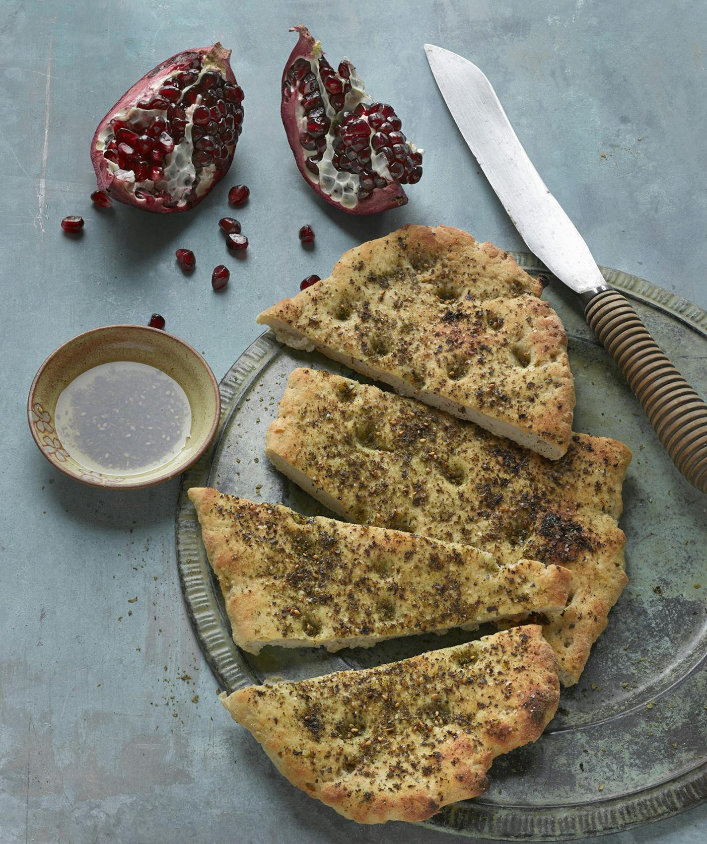 Gluten-free Zaatar flatbread from Jeff Hertzberg and Zo&#x221a;&#xb4; Fran&#x221a;&#xdf;ois offer &#x201a;&#xc4;&#xfa;Gluten-Free Artisan Bread in Five Minutes a Day.&#x201a;&#xc4;&#xf9; Credit: Stephen Scott Gross