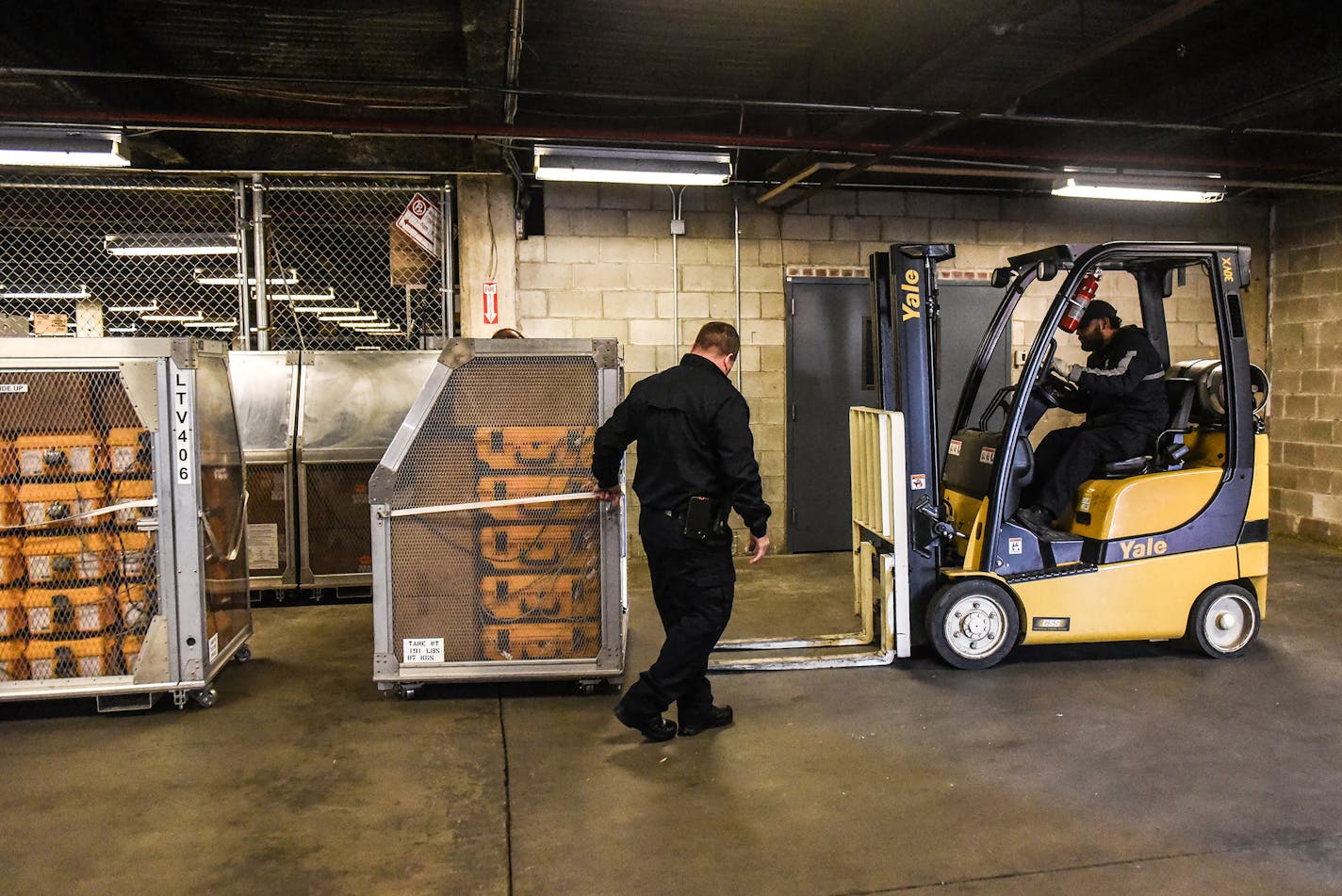 Ventilators are moved at a New York City Emergency Management Department warehouse in New York, March 24, 2020.