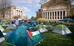 A pro-Palestinian tent encampment at the University of Minnesota in Minneapolis, Minn. on Tuesday, April 30, 2024. ] LEILA NAVIDI • leila.navidi@sta