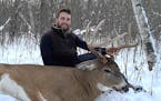 Zach Fuecker, 23, of Sauk Rapids missed this 11-point buck on an archery hunt prior to gun season. But the deer returned about 4 p.m. last Friday when