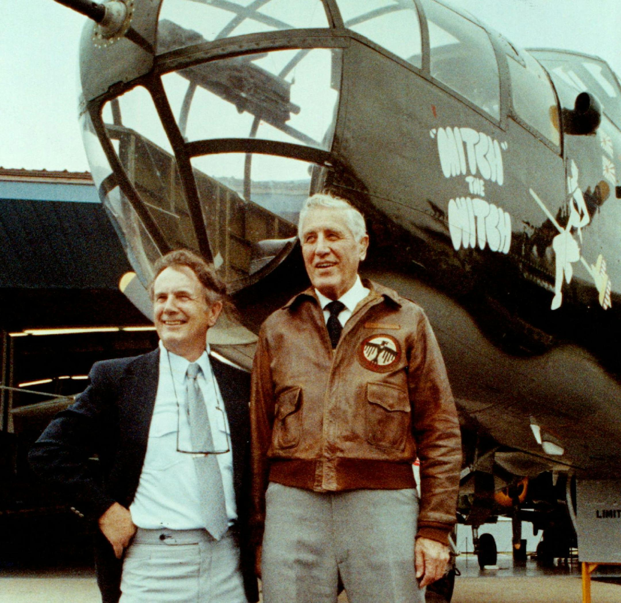 July 27, 1990 B25B EXPEDITION -- Bryan Moon, (L) and Col. (Ret.) Henry A. Potter stand in front of a 325 bomber at the Flying cloud airport in Eden Prairie after they announced that an expedition to search for remains of aircraft used on a raid on Tokyo in 1942 that crashed in China. Potter was a member of the mission that was led by James H. Doolittle. The expedition will leave for China in September. July 28, 1990 March 19, 1992 Jeff Christensen, AP Laserphoto