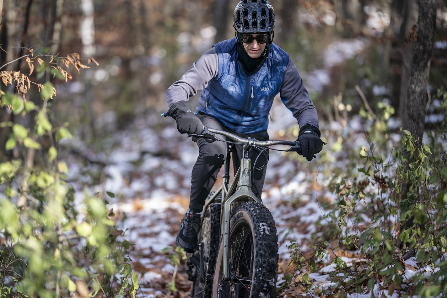 Brett Purcell rode his bike on the trails in North Oaks.