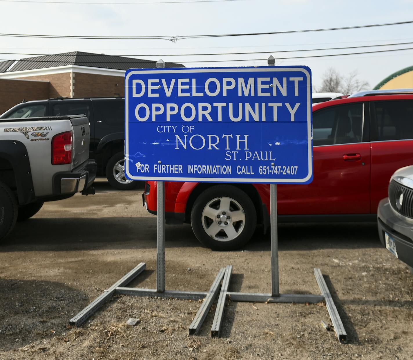 A development opportunity sign was placed in a parking lot along 7th Avenue East in North St. Paul. ] Aaron Lavinsky &#xa5; aaron.lavinsky@startribune.com North St Paul is prepping for a building boom the likes of which they haven't seen since the 1950s The Ramey Co. suburb of 11,000 best known for its weekly classic car shows now has 384 new townhomes and apartments in the hopper-all in and around downtown. "The last time 100 homes went in was in the 1950s. This is really an exciting time for u