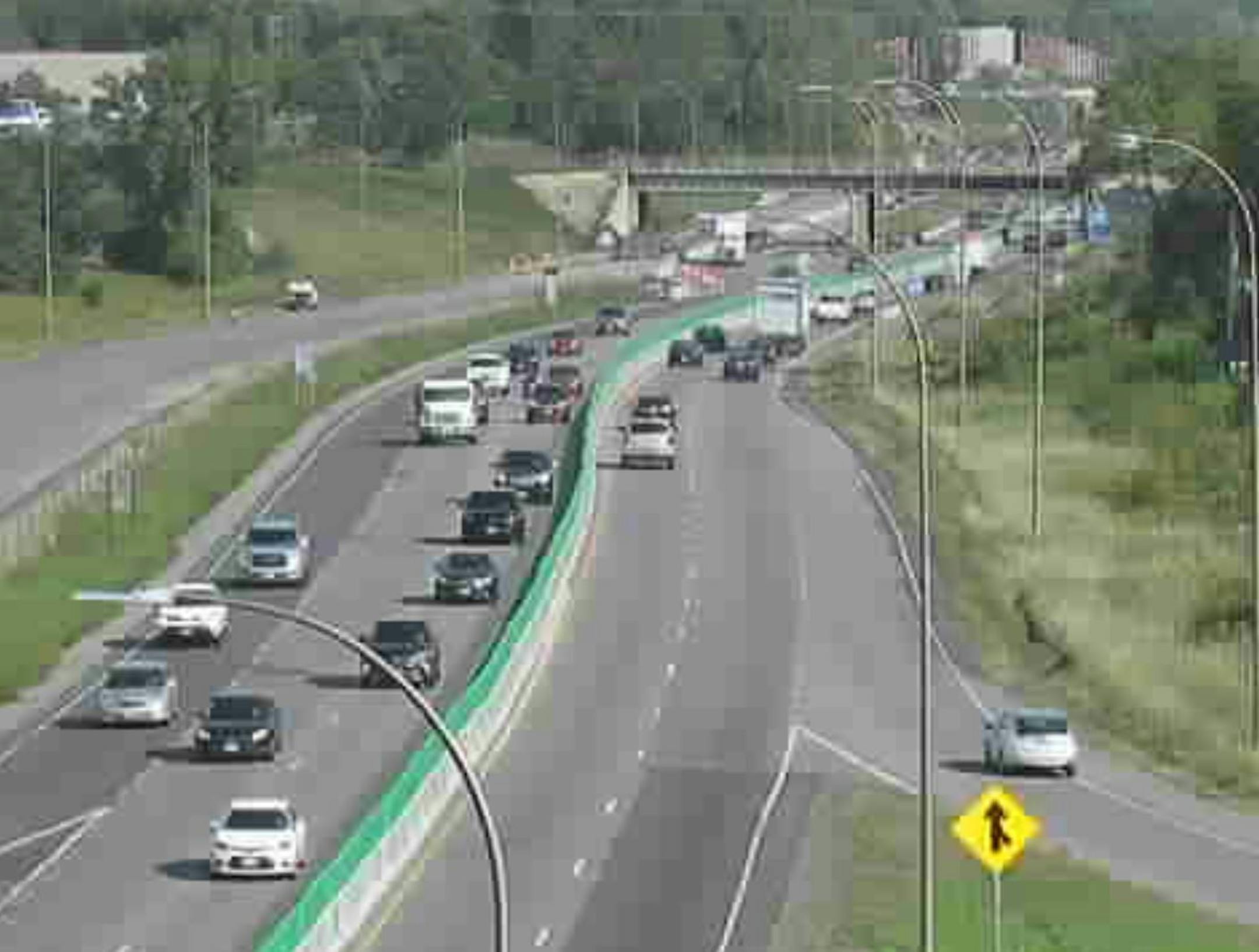 Motorists make their way through a construction zone on I-35W near County Road 88 in New Brighton.