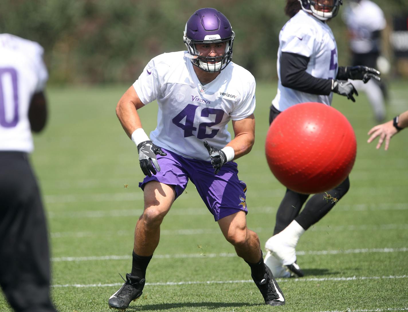 Vikings linebacker Ben Gedeon worked on drills Tuesday August 29,2017 in Eden Prairie, MN. ] JERRY HOLT &#xef; jerry.holt@startribune.com