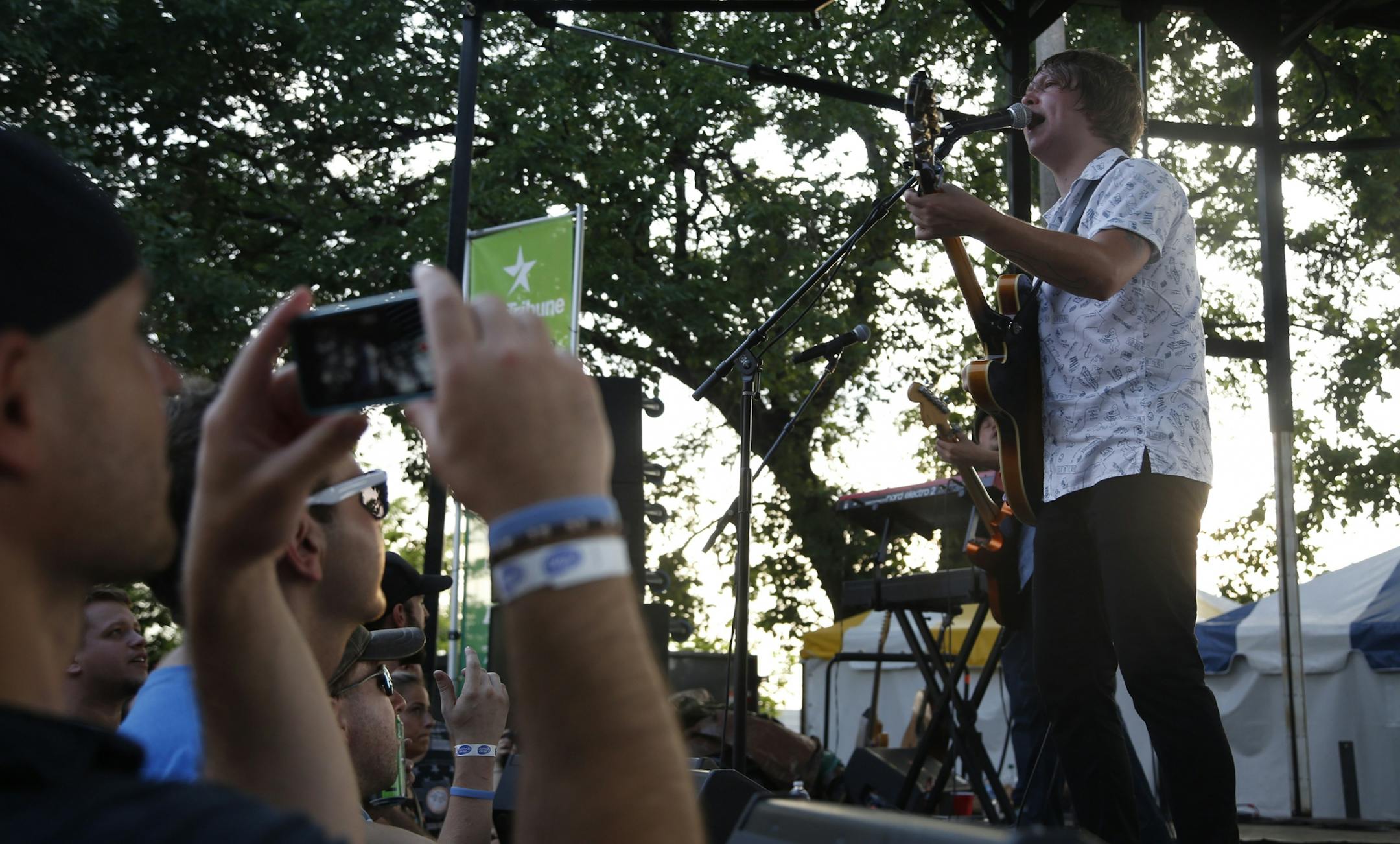 American Scarecrow performed on the Star Tribune stage at the Basilica Block Party.