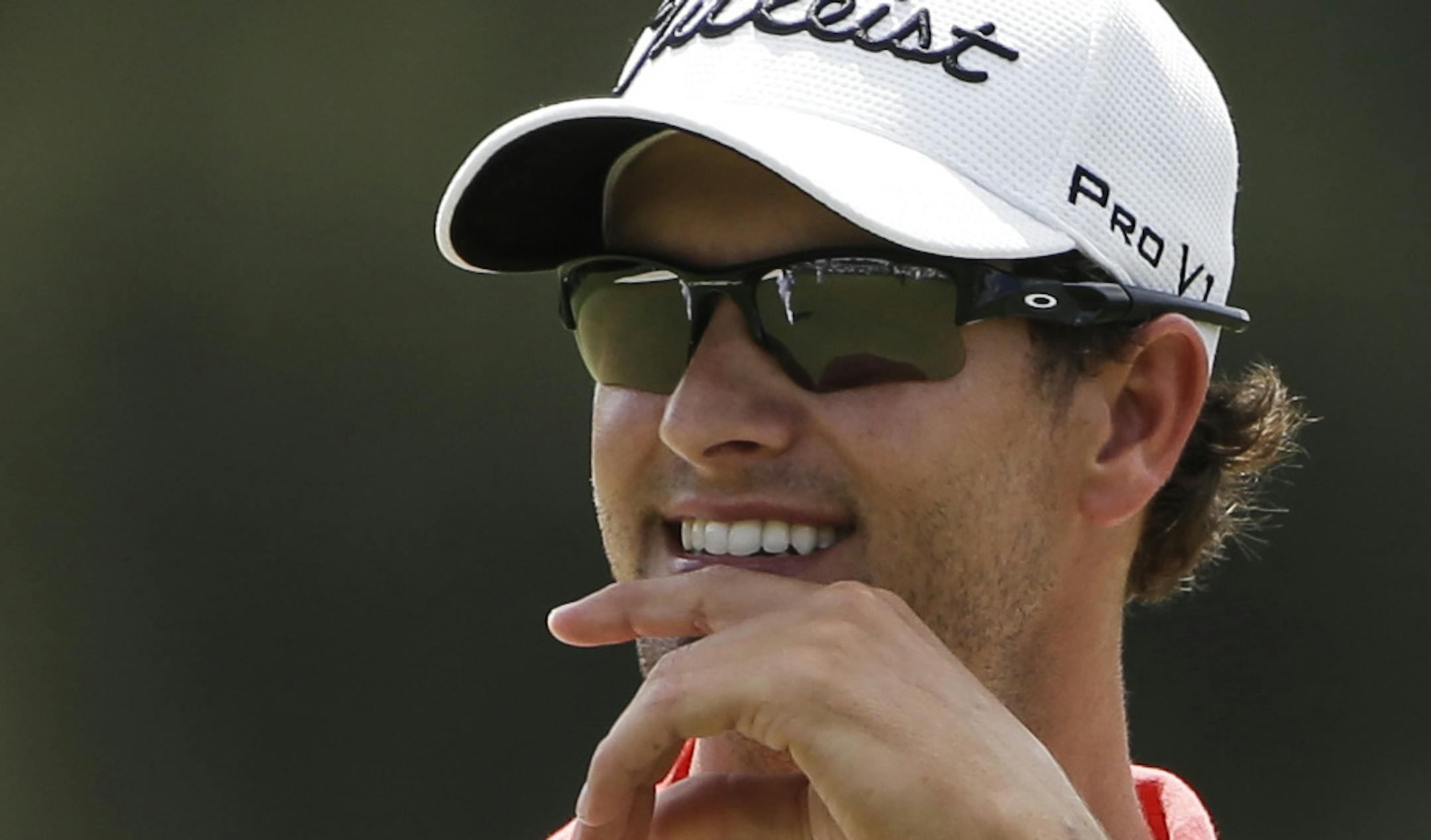 Adam Scott, of Australia, waits to putt on the second green during a practice round for the Masters golf tournament Tuesday, April 9, 2013, in Augusta, Ga. (AP Photo/Darron Cummings)