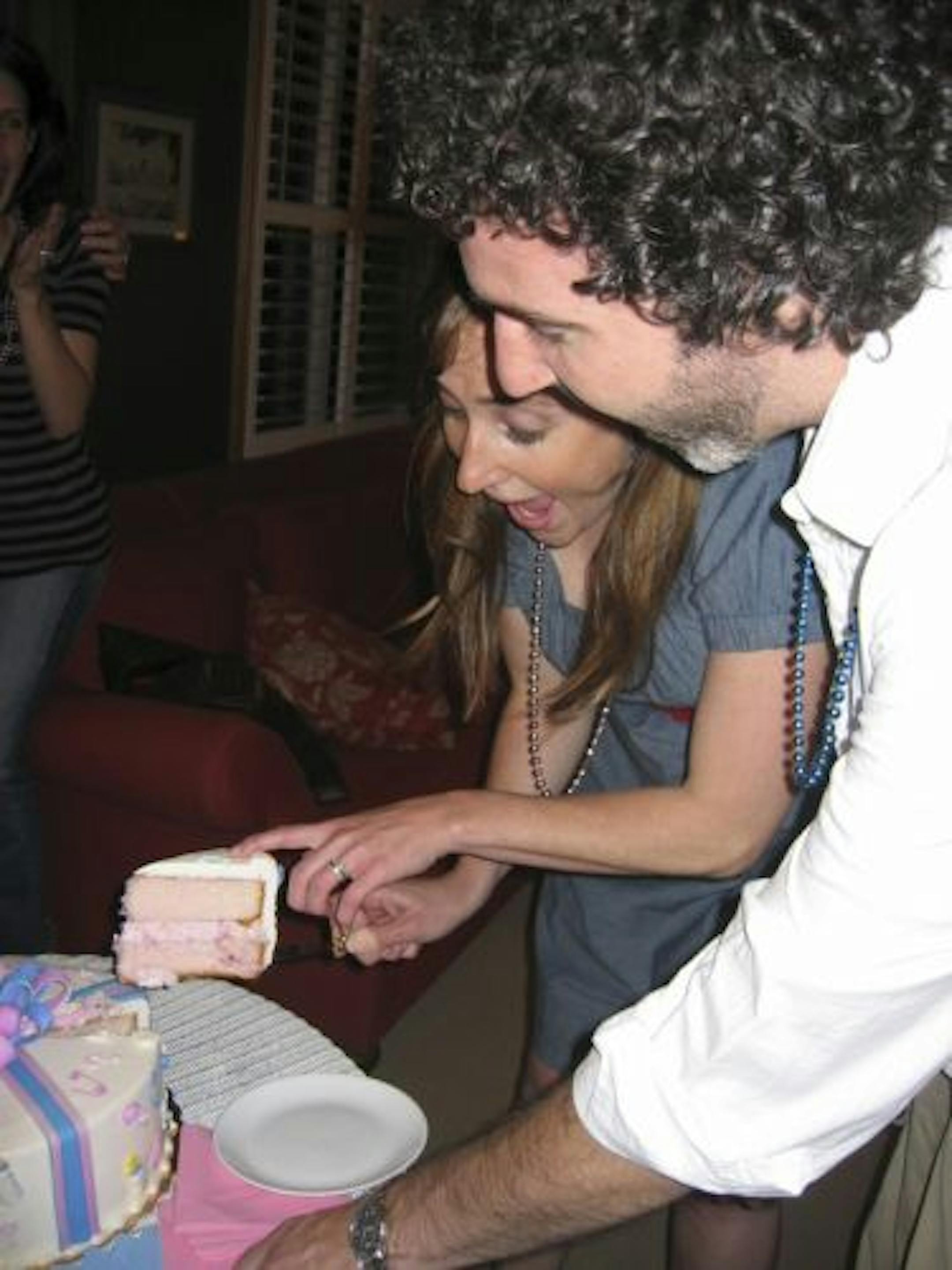 "It's a girl" ... Michael & I finding out that little Hazel Mae Morris was a girl