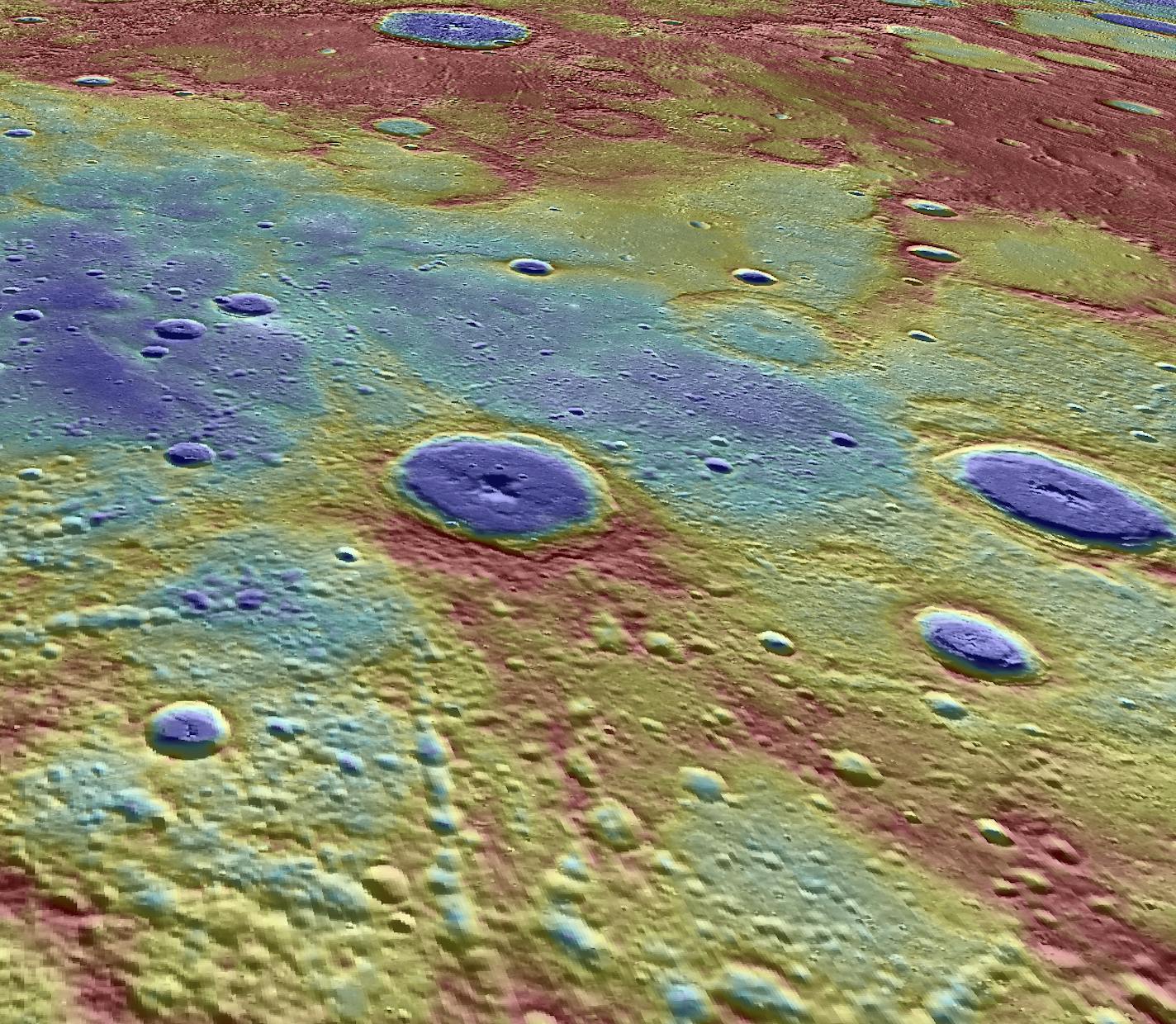 A handout image of Mercury created with images from the Mercury Dual Imaging System and elevation data from the Mercury Laser Altimeter. NASA&#xed;s Messenger spacecraft, which orbited Mercury for four years before crashing into it April 30, 2015, found that the planet's magnetic field is nearly 4 billion years old. (NASA/Johns Hopkins University Applied Physics Laboratory/Carnegie Institution of Washington via The New York Times) -- EDITORIAL USE ONLY ORG XMIT: XNYT38