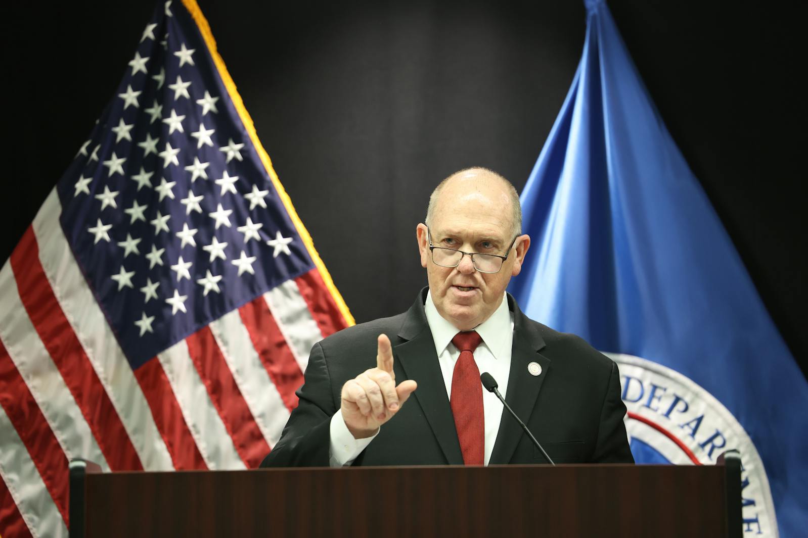 White House border czar Tom Homan speaks during a news conference at the Bishop Henry Whipple Building at Fort Snelling on Feb. 4.