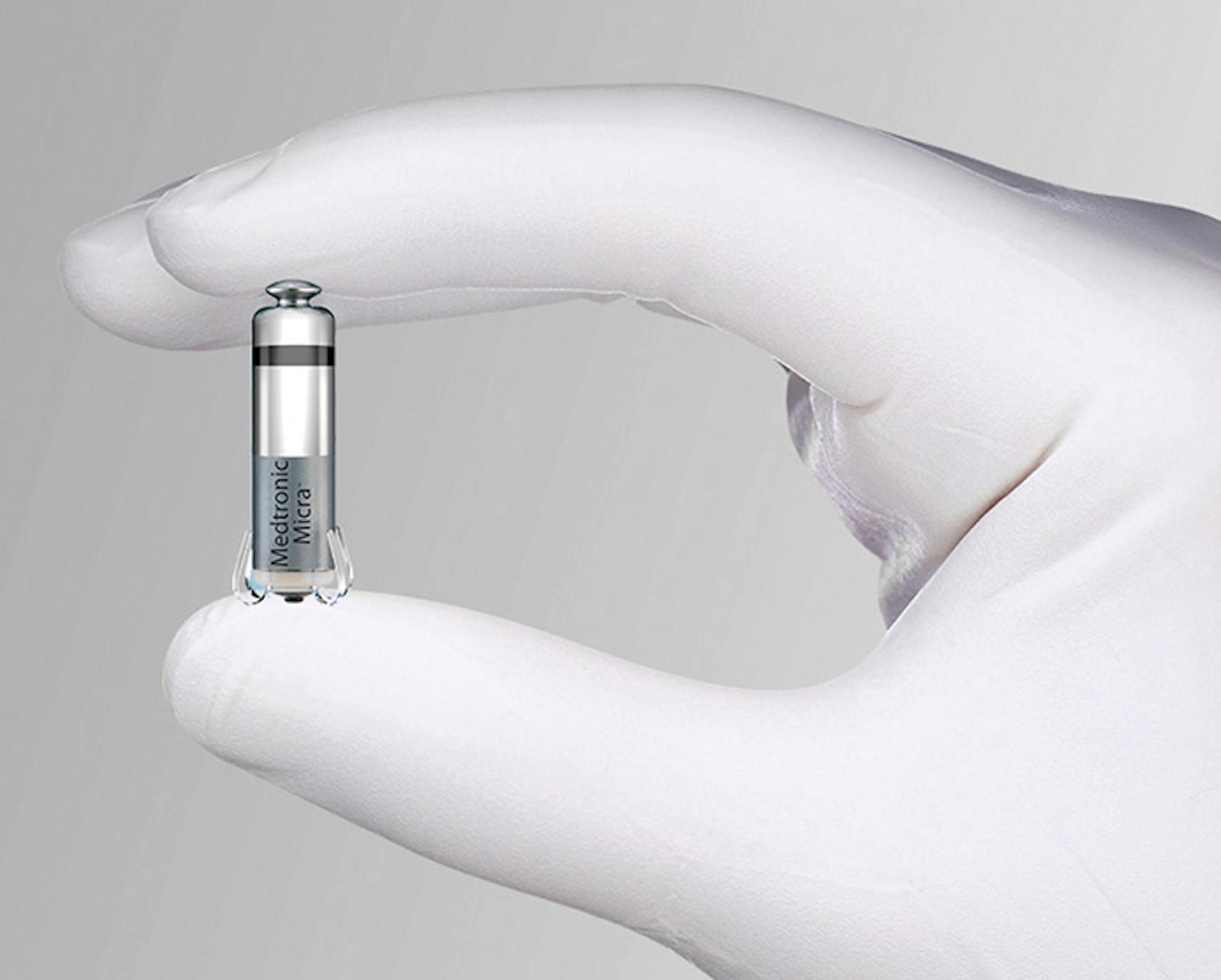 Medtronic's Micra pacemaker
The miniaturized Micraô Transcatheter Pacing System (TPS) is the worldís smallest pacemaker,1 delivered percutaneously via a minimally invasive approach, directly into the right ventricle and does not require the use of leads. 99.2% implant success rate, 0 dislodgements, 0 systemic infections in 725-patient global trial2
48% fewer major complications than traditional pacemakers3