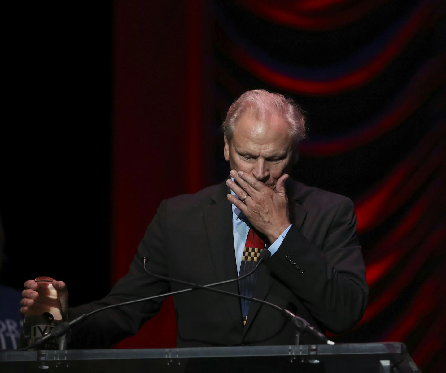 Graydon Royce, recently retired theater critic for the Star Tribune, paused to compose himself as he accepted the final Ivey of the night, the Lifetime Achievement Award. ] JEFF WHEELER &#xef; jeff.wheeler@startribune.com The annual celebration of the Twin Cities&#xed; Theater Community, the 2016 Ivey Awards, were held Monday night, September 19, 2016 at the Historic State Theatre in Minneapolis.