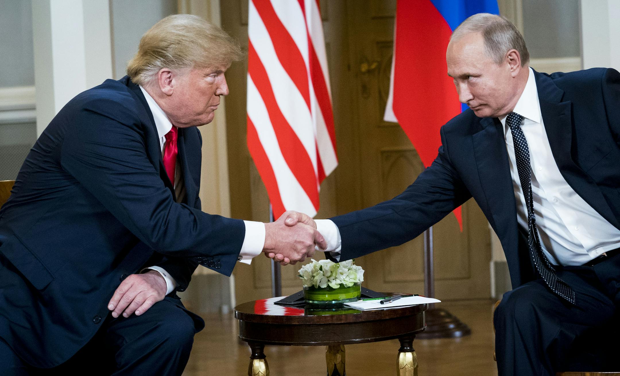 President Donald Trump met with President Vladimir Putin of Russia at the Presidential Palace in Helsinki, July 16, 2018.