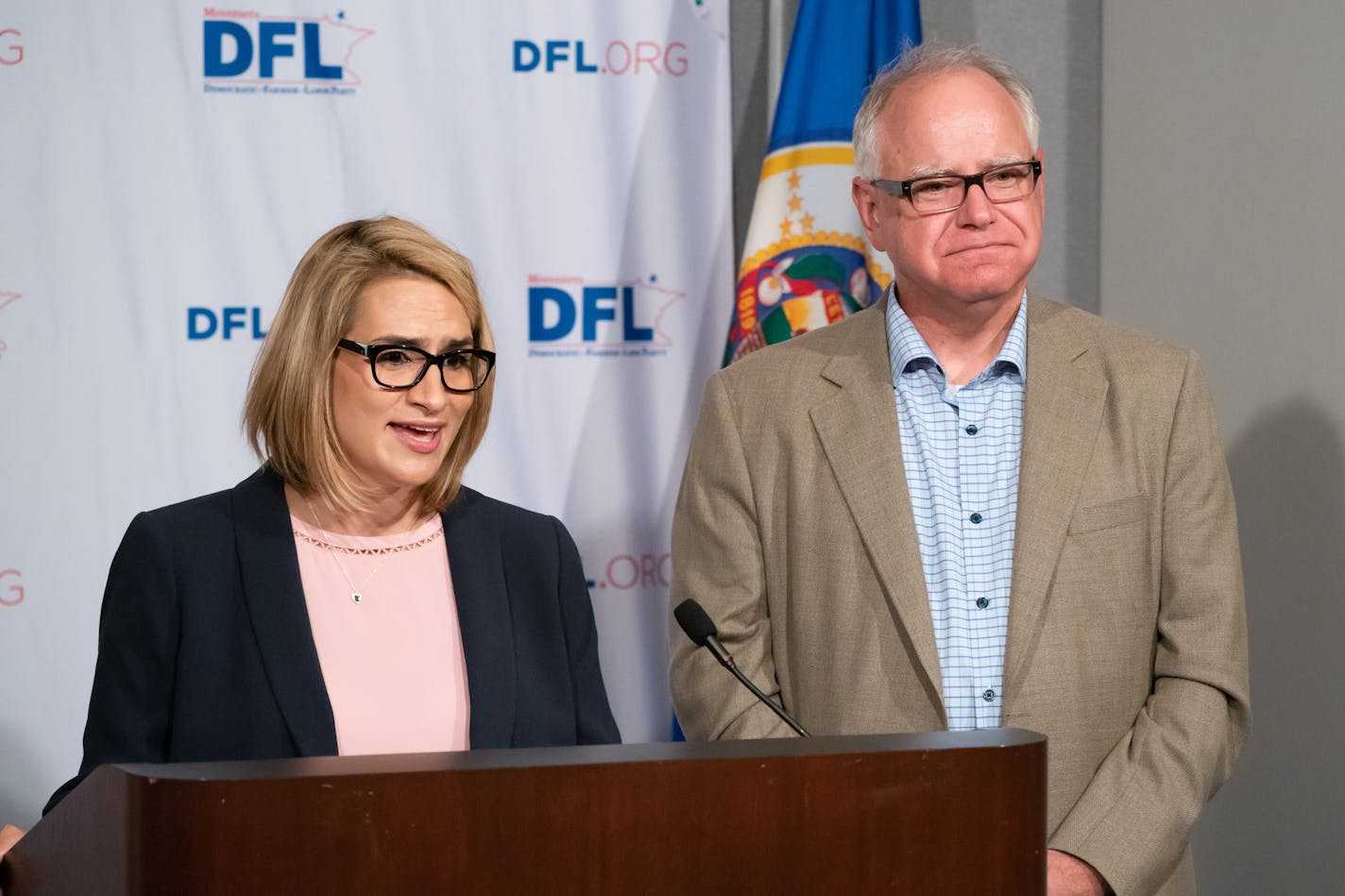 Lt. Gov Peggy Flanagan and Gov. Tim Walz say they plan to make climate policy a priority. GLEN STUBBE &#x2022; glen.stubbe@startribune.com