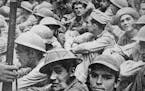 American soldiers at a Japanese prison camp in the Philippines in 1942. Associated Press