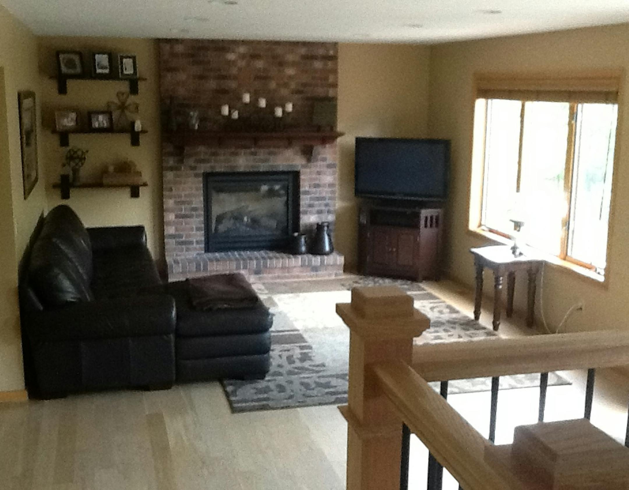 Before: blah family room in Woodbury.