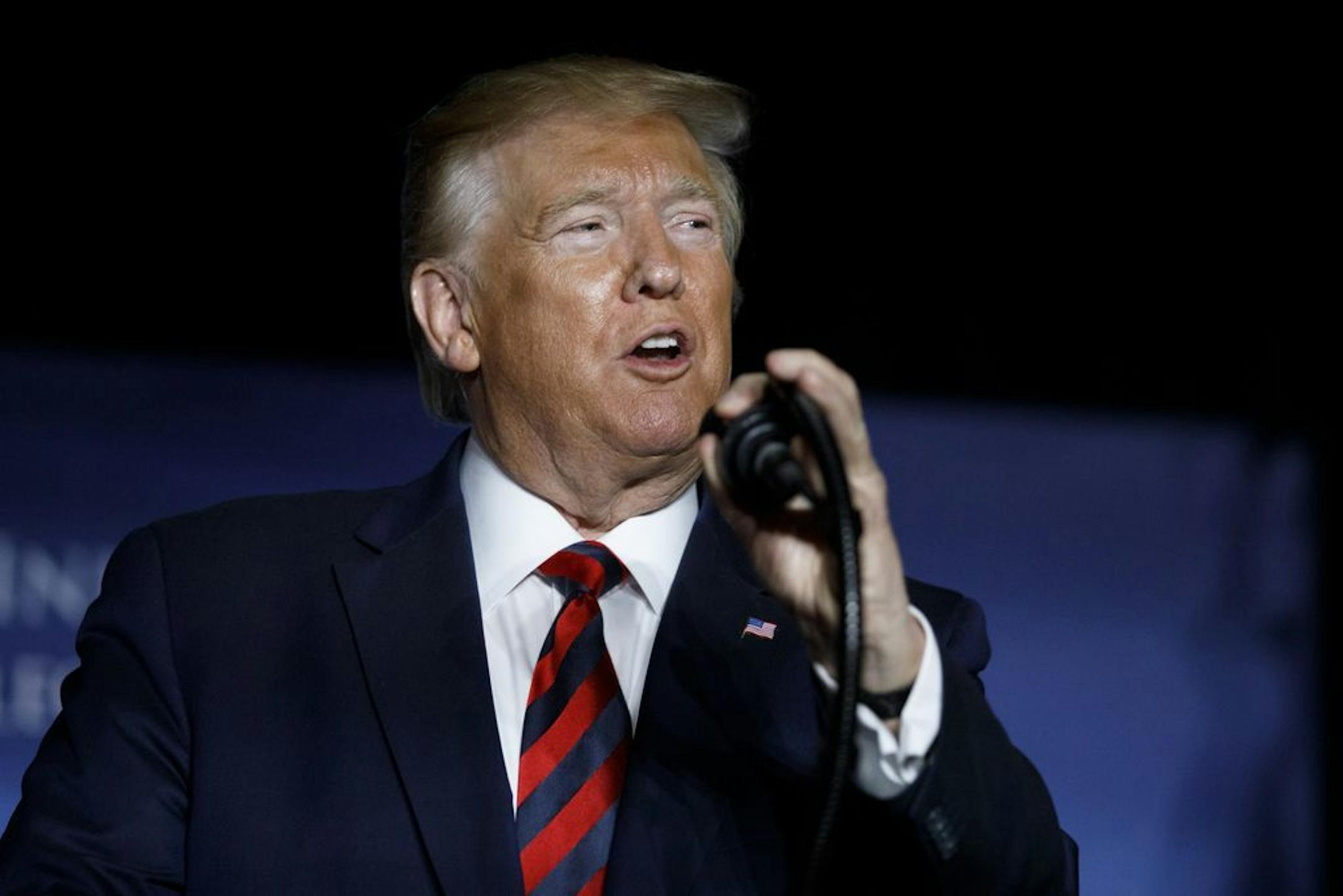 President Donald Trump speaks at the 2019 National Historically Black Colleges and Universities Week Conference in Washington, Tuesday, Sept. 10, 2019.