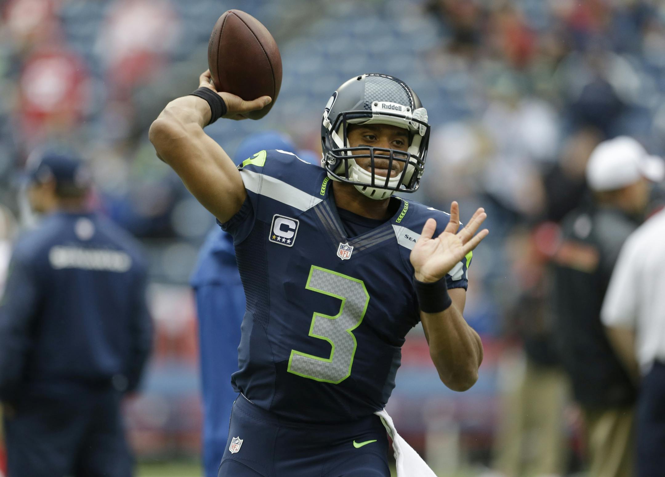 The Seattle Seahawks gambled (and won) that no other team would take quarterback Russell Wilson before they did in the third round of the NFL draft.. (AP Photo/Elaine Thompson)