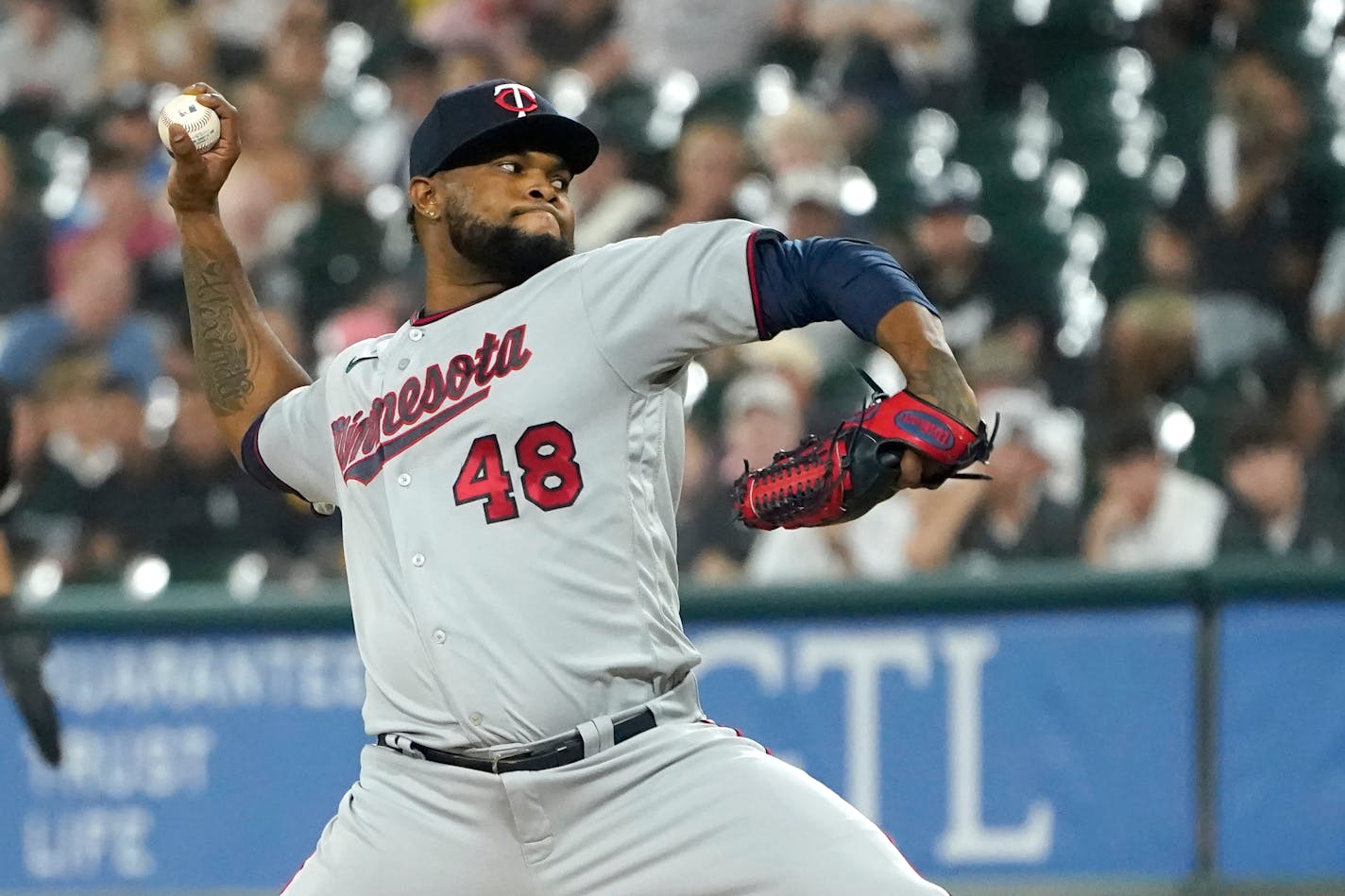 Minnesota Twins relief pitcher Alex Colome.