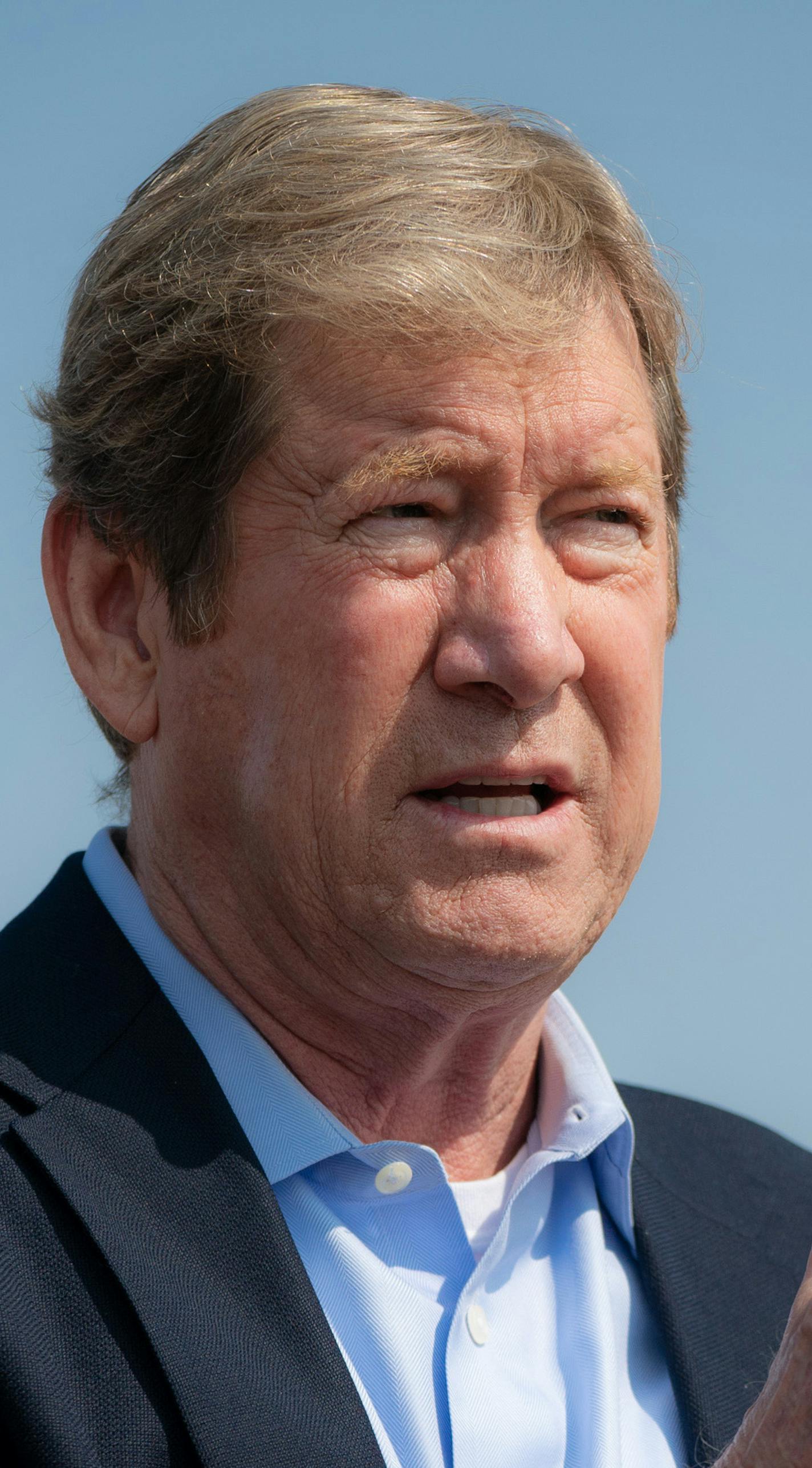 Jason Lewis spoke to supporters at a Trump campaign/MNGOP get-out-the-vote rally in Stillwater. ] GLEN STUBBE • glen.stubbe@startribune.com Tuesday, September 22, 2020 Jason Lewis spoke to supporters at a Trump campaign/MNGOP get-out-the-vote rally in Stillwater.