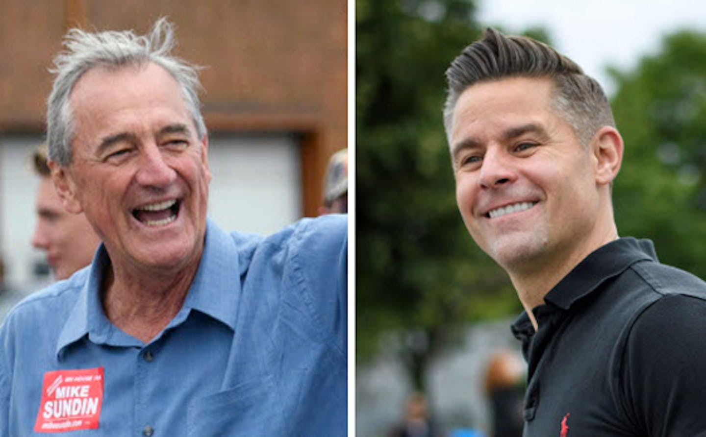 Democratic Rep. Rick Nolan, left, is being challenged a second time by Republican Stewart Mills in Minnesota&#x2019;s Eighth Congressional District. Both marched in the Cloquet Labor Day parade on Monday.