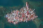 Buildings cover Gardi Sugdub Island, part of San Blas archipelago off Panama's Caribbean coast, Saturday, May 25, 2024.
