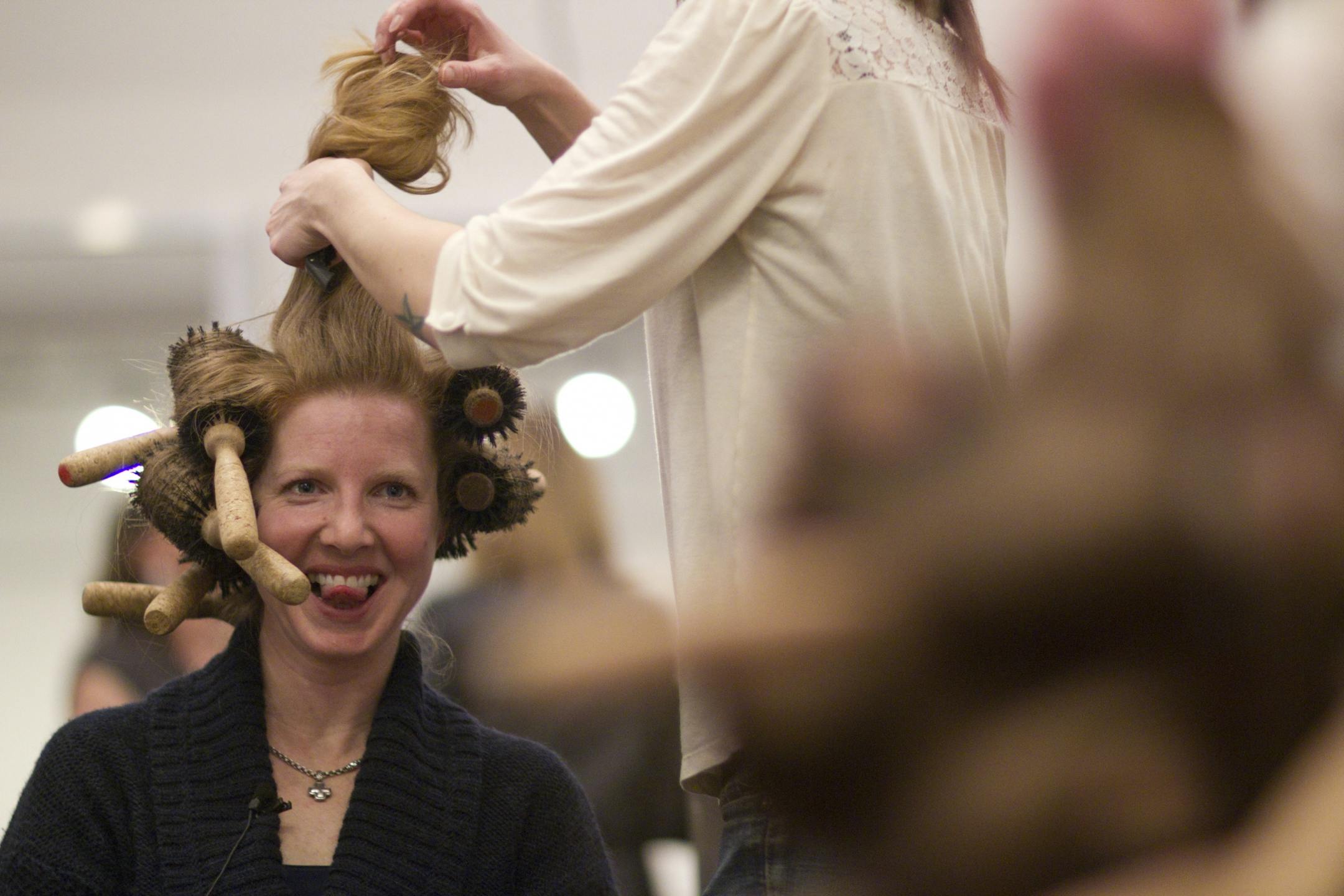 Salon owner Jon Charles held one of his popular Blow Dry Boot Camps Tuesday night, February 28, 2012 at his Wayzata, Minn. salon. He and his team instructed clients how to achieve soft and voluminous tresses at home. He also has "Blown Away," a mobile HairStream trailer that travels to bridal parties and girls night outs offering the ultimate blow dry experience.