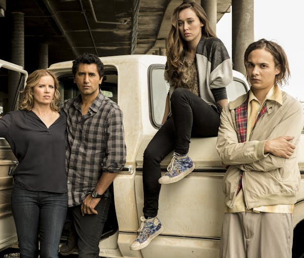 Kim Dickens as Madison, Cliff Curtis as Travis, Alycia Debnam Carey as Alicia and Frank Dillane as Nick in "Fear The Walking Dead."