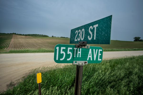 The intersection of two rural roads in Welch, MInn., located in Goodhue County.