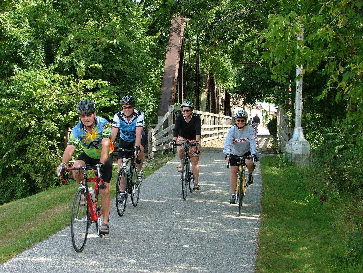 Activities in Lanesboro include biking the Root River Trail. Photo Credit: Lanesboro Area Chamber of Commerce